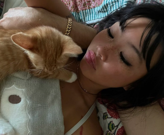 An image Beabadoobee with her Cat
